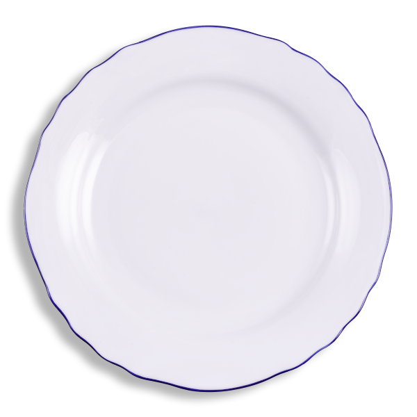 No.608 - Kékfestő, Striped - Dinner plate, wavy