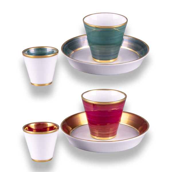 No.900 - L'amour - Coffee set, green-red
