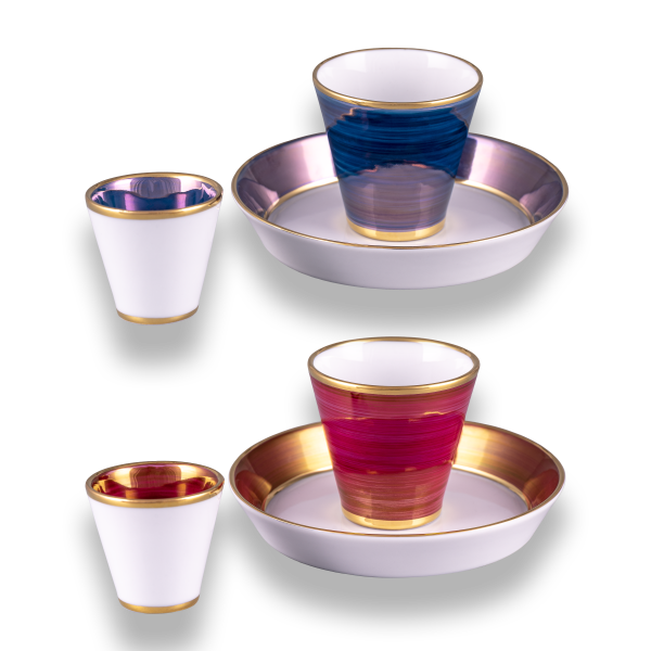 No.900 - L'amour - Coffee set, blue-red