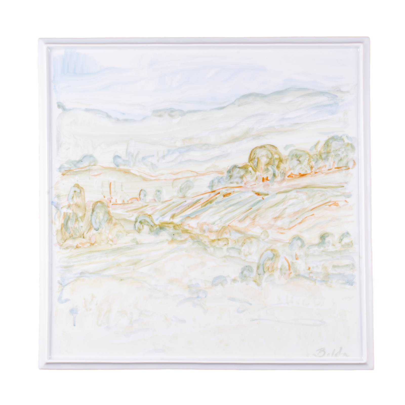 Bolda - Balaton-felvidék III. ("Balaton Uplands III.") porcelain painting