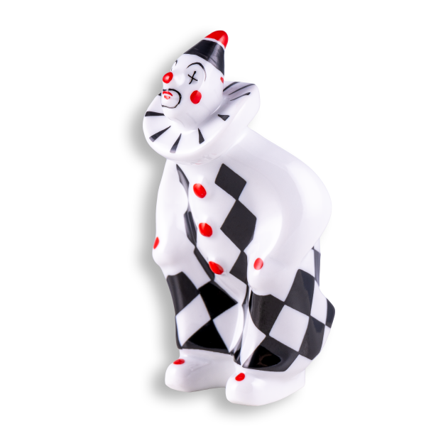 Bohóc, leselkedő, kockás, kicsi